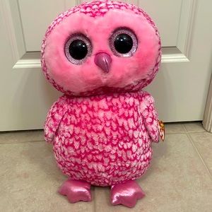 Ty Beanie Boos Jumbo Plush Owl Pinky